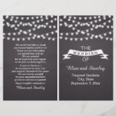 折り畳まれた結婚式のプログラム上のストリングライト (正面)