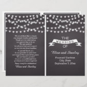 折り畳まれた結婚式のプログラム上のストリングライト (正面/裏面)