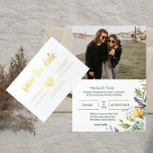 折り畳まれた結婚式の日付の保存テンプレート 箔カード