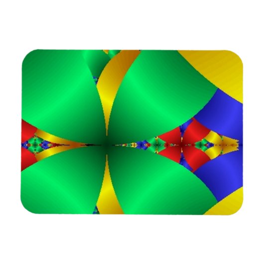 折り畳まれた緑の円錐(金ゴールド) マグネット (横)