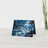 折り畳まれた青いクリスマスツリー シーズンカード (正面)