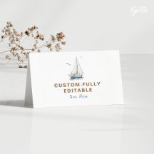 折り畳まれた食航海の品テントB'dayカードの上に帆