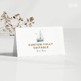 折り畳まれた食航海の品テントB'dayカードの上に帆 カード