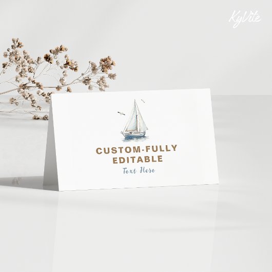 折り畳まれた食航海の品テントB'dayカードの上に帆 カード