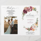 折り畳みカントリーボー結婚式 プログラム冊子 チラシ (正面)