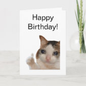 折り畳みカードサムズアップOkキャットミーム カード (正面)