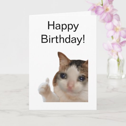 折り畳みカードサムズアップOkキャットミーム カード (蘭)