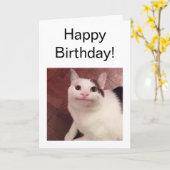 折り畳みカード型丁寧猫ミーム カード (黄色い花)