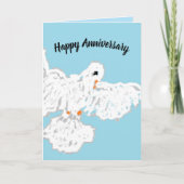 折り畳みカード : 結婚記念日グリーティングカード 鳩 カード (正面)