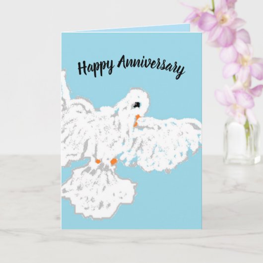 折り畳みカード : 結婚記念日グリーティングカード 鳩 カード (蘭)