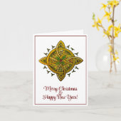 折り畳みクリスマスカードはオリジナルアートから印刷 カード (黄色い花)