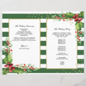 折り畳みクリスマスプログラム – 緑と金ゴールド (裏面)