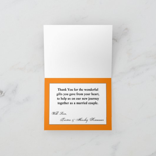 折り畳みグラデーションサンキューカードストライプオレンジラインファッド サンキューカード (内部)