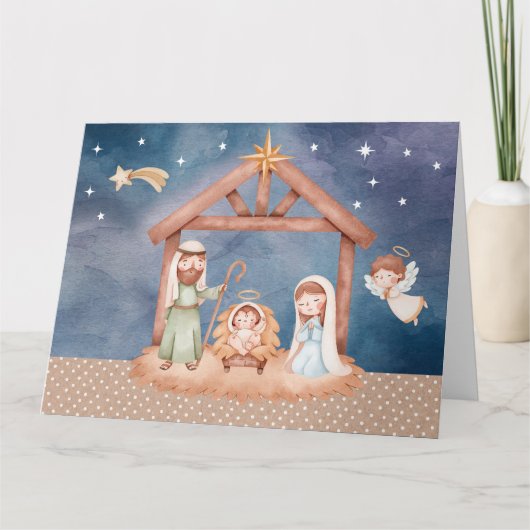 折り畳みグリーティングカードと出生イラストレーション カード (正面)