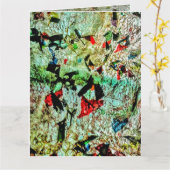 折り畳みグリーティングカードのダブルホワイトテクスチャ抽象芸術 カード (黄色い花)