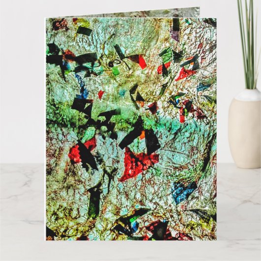 折り畳みグリーティングカードのダブルホワイトテクスチャ抽象芸術 カード (正面)