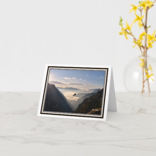 折り畳みグリーティングカードイタリアン- Alps Sunrise カード (黄色い花)