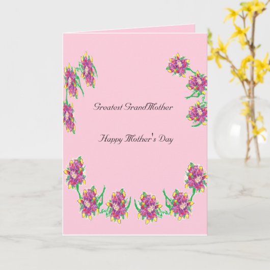 折り畳みグリーティングカードグランドマザーズ/母の日 カード (黄色い花)