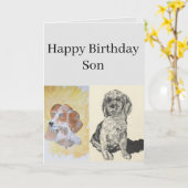 折り畳みグリーティングカードチャイルドの誕生日息子 カード (黄色い花)