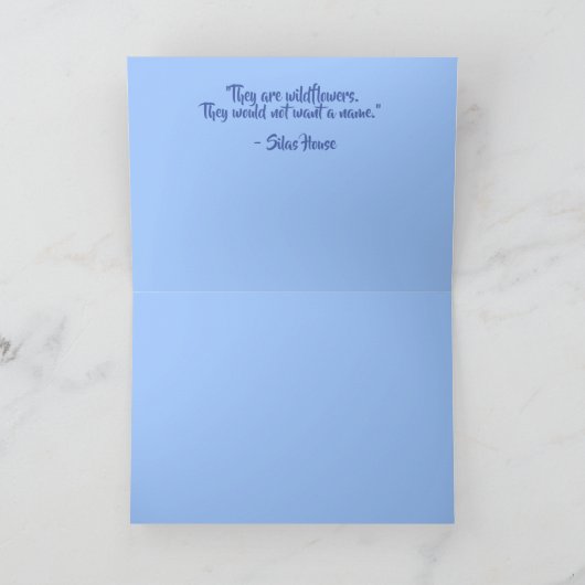 折り畳みグリーティングカードテキサス州ワイルドフラワーズ引用文 カード (内部)