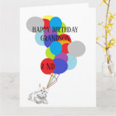 折り畳みグリーティングカードハッピーセカンドバースデー孫 カード (黄色い花)