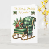 折り畳みグリーティングカードビクトリアン-クリスマスの輝き カード (黄色い花)