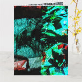 折り畳みグリーティングカード深いの濃い抽象芸術をリサイクル カード (黄色い花)