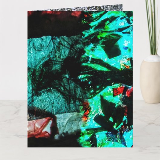 折り畳みグリーティングカード深いの濃い抽象芸術をリサイクル カード (正面)