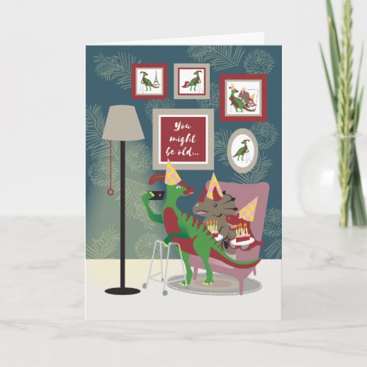 折り畳みグリーティングカード'誕生日自画像' カード (正面)