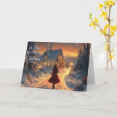 折り畳みグリーティングカード5x7クリスマスカード カード (黄色い花)