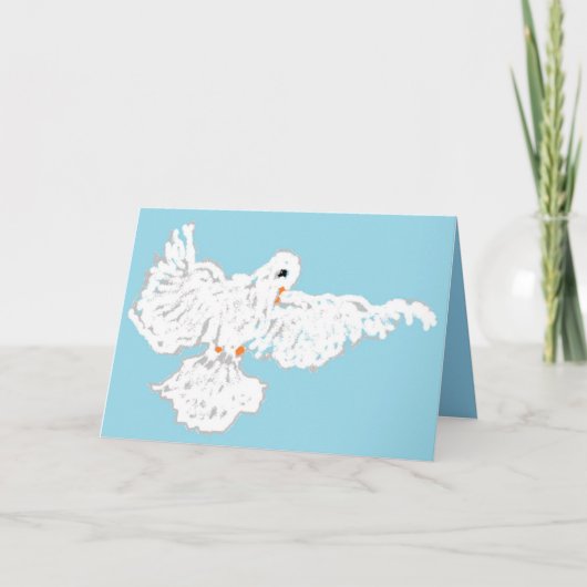 折り畳みグリーティングカード：ノートカード： Dove カード (正面)