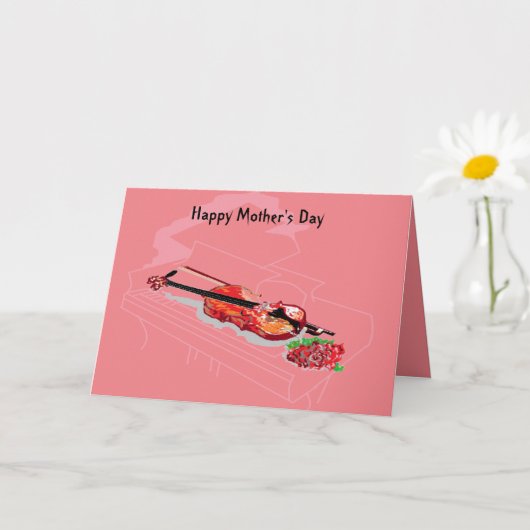 折り畳みグリーティングカード：ハッピーマザーの日 カード (小さな植物)