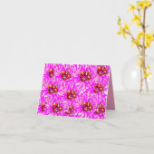 折り畳みグリーティングカード:ピンクガーベラデイジー カード (黄色い花)