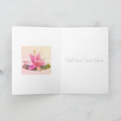 折り畳みグリーティングカード：ピンクロータス カード (内部)