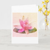 折り畳みグリーティングカード：ピンクロータス カード (黄色い花)