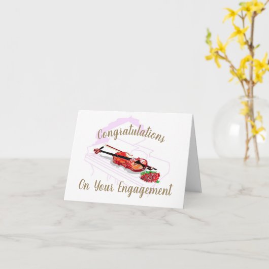 折り畳みグリーティングカード:婚約 カード (黄色い花)