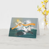 折り畳みグリーティングカード'Bedraggled' カード (黄色い花)