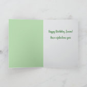 折り畳みグリーンハートマーチ誕生日カード サンキューカード (内部)