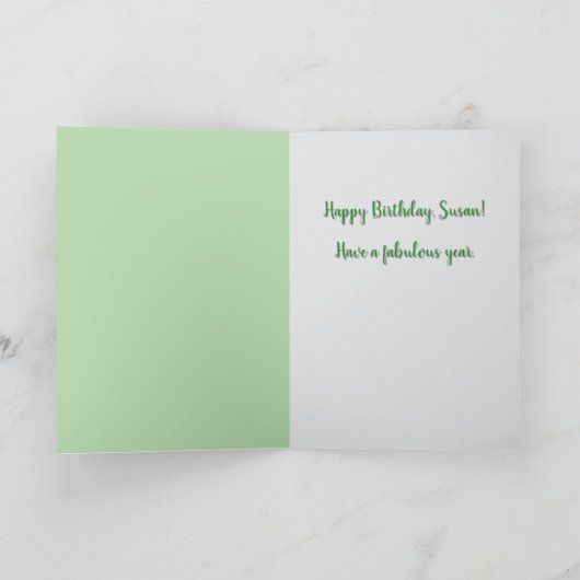 折り畳みグリーンハートマーチ誕生日カード サンキューカード (内部)