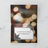 折り畳みグリーン水銀ガラスオーナメントクリスマスカード カード (内部)