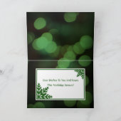 折り畳みグリーン水銀ガラスクリスマスカード2 カード (内部)