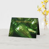 折り畳みグリーン水銀ガラスクリスマスカード2 カード (黄色い花)