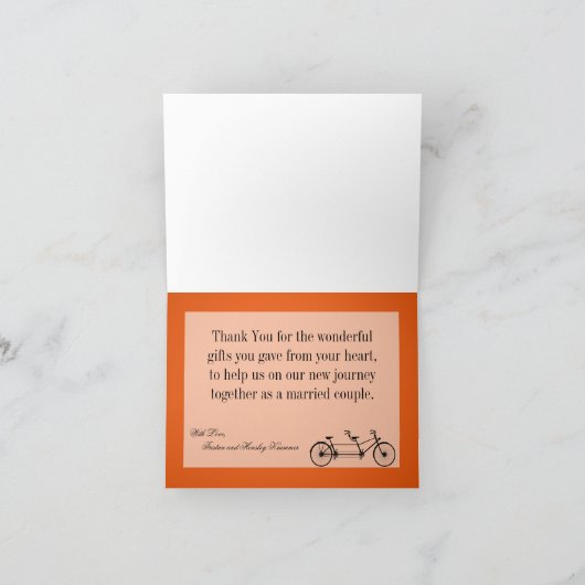 折り畳みサンキューカードお洒落オレンジダブルバイク サンキューカード (内部)