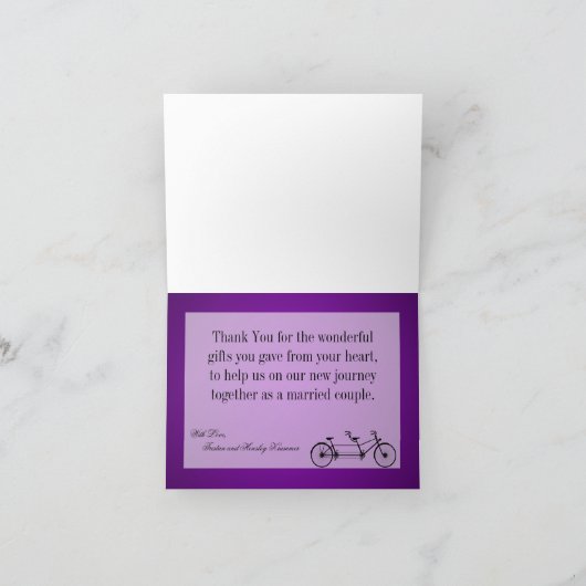 折り畳みサンキューカードお洒落パープルダブルバイク サンキューカード (内部)