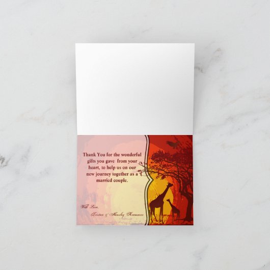 折り畳みサンキューカードアフリカサファリキリンサンス サンキューカード (内部)