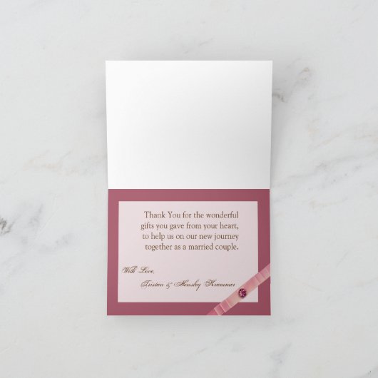 折り畳みサンキューカードアメジストジュエルサテンリボン サンキューカード (内部)