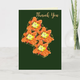 折り畳みサンキューカードオレンジ&イエローフラワーズ サンキューカード