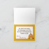 折り畳みサンキューカードオータム秋パンプキンベビー サンキューカード (内部)