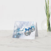 折り畳みサンキューカードオーナメントスノーフレーク雪Fl サンキューカード (正面)