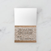 折り畳みサンキューカードクラフト紙バッグレースバーラップ サンキューカード (内部)